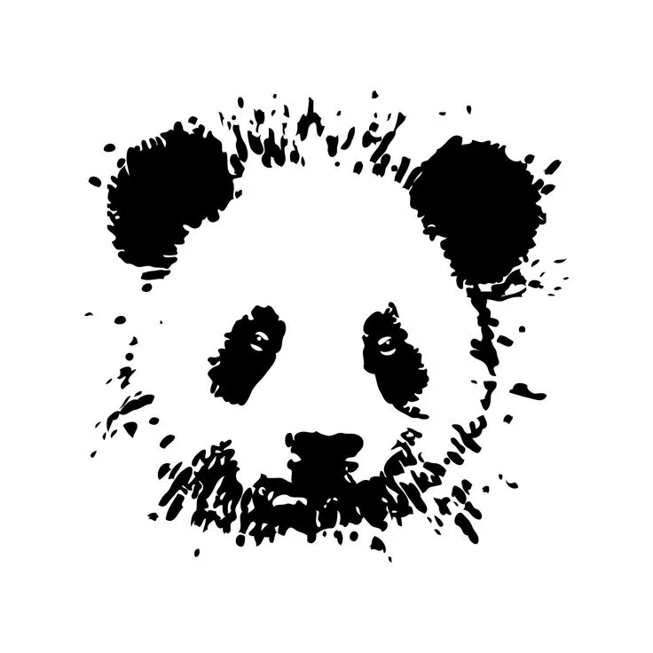 Panda Tattoo Stencil (29)