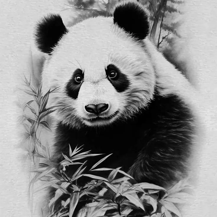 Panda Tattoo Stencil (34)