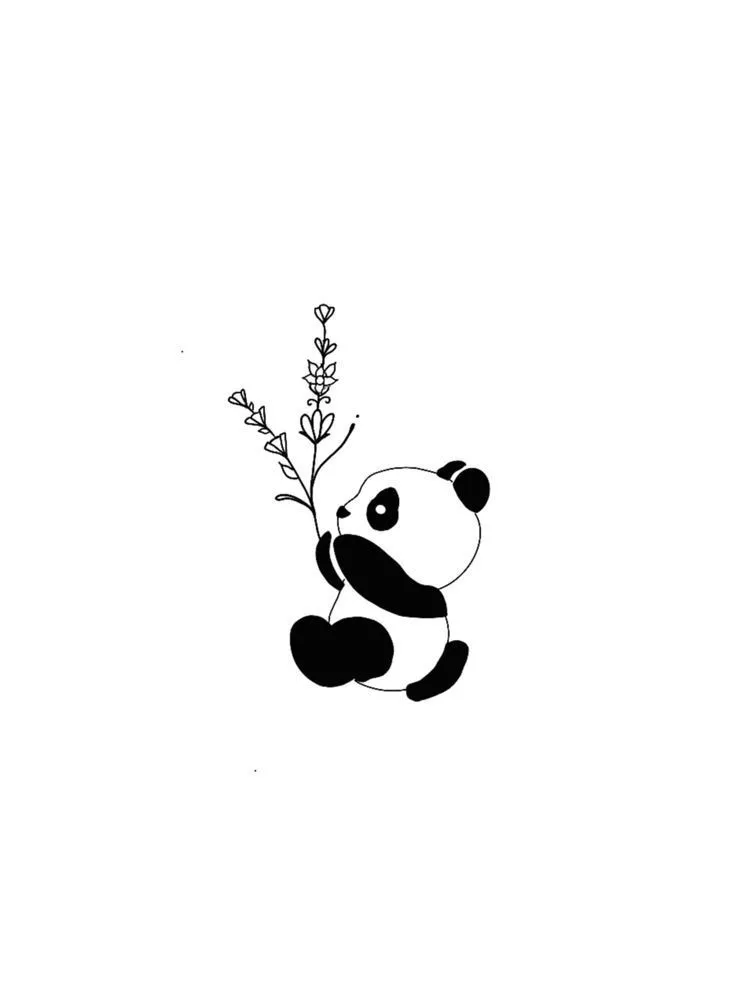 Panda Tattoo Stencil (5)