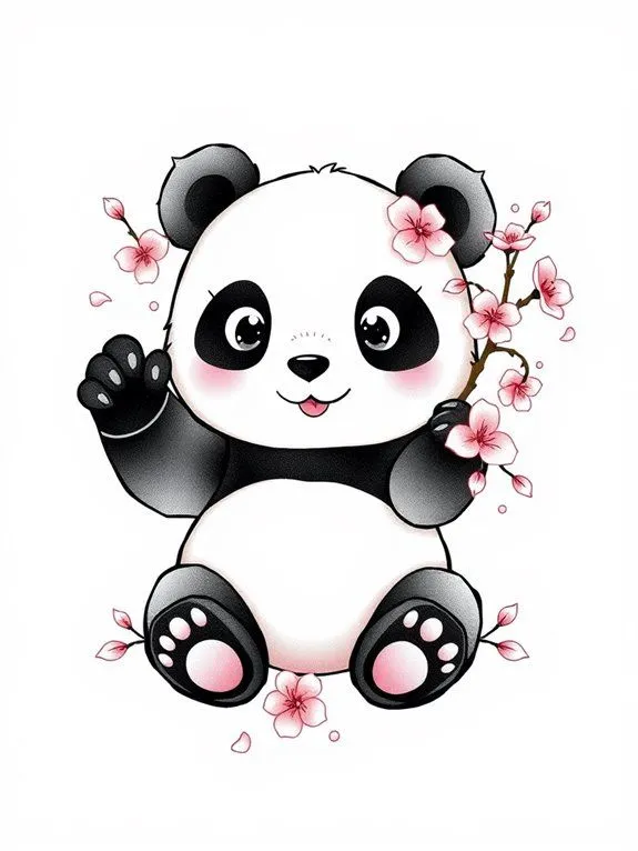 Panda Tattoo Stencil (7)