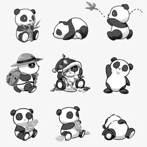 Panda Tattoo Stencil (9)