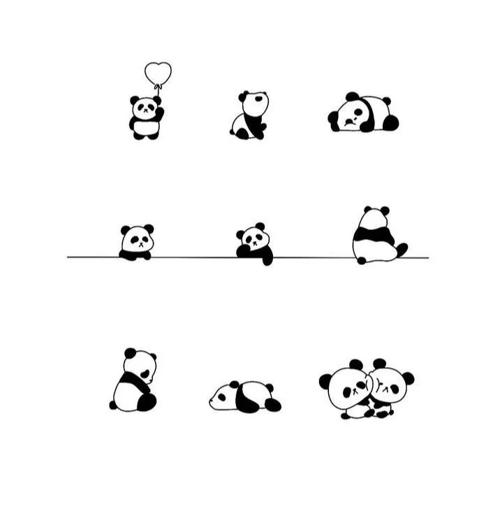 Panda Tattoo Stencil