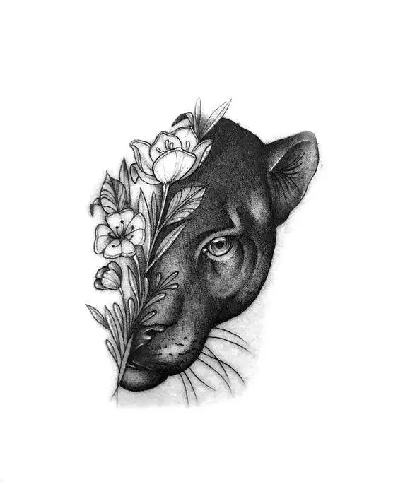 Panther Tattoo Stencil (13)