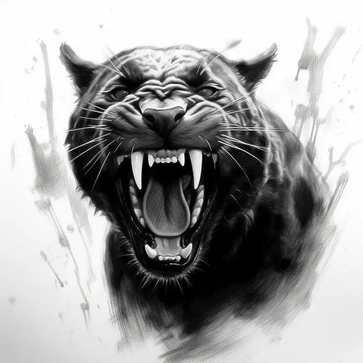 Panther Tattoo Stencil (16)