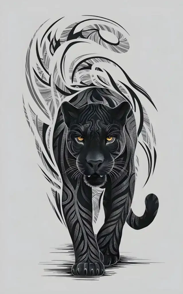 Panther Tattoo Stencil (2)
