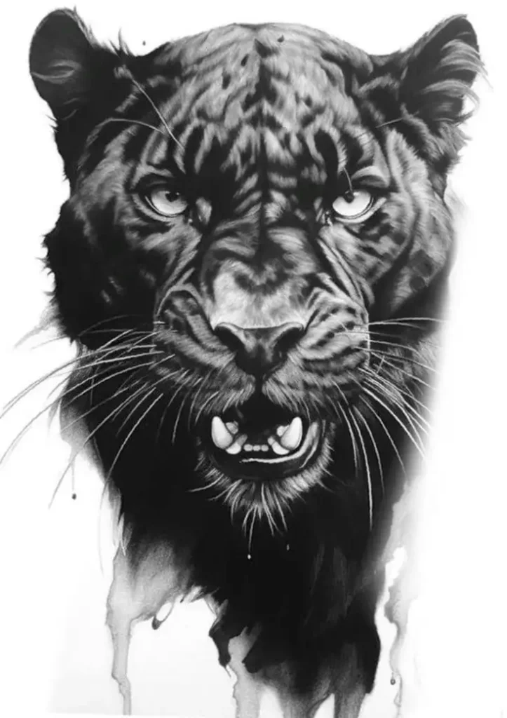 Panther Tattoo Stencil (20)