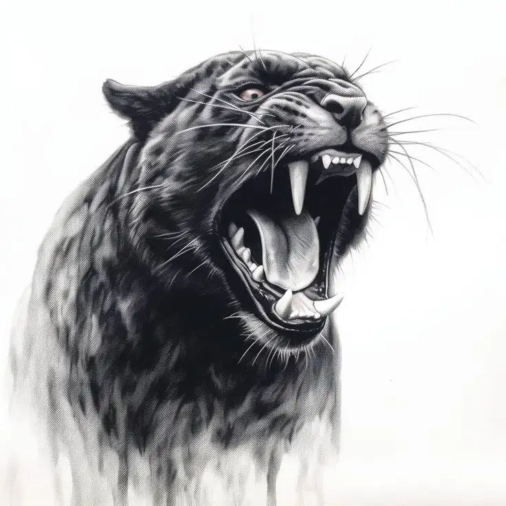 Panther Tattoo Stencil (23)