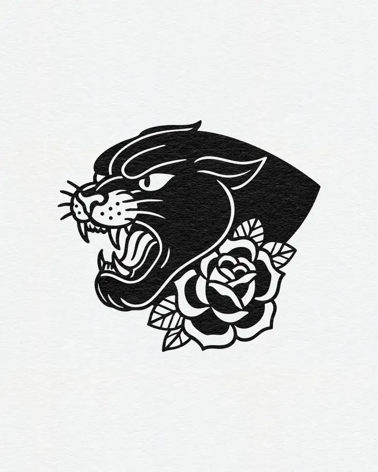 Panther Tattoo Stencil (27)
