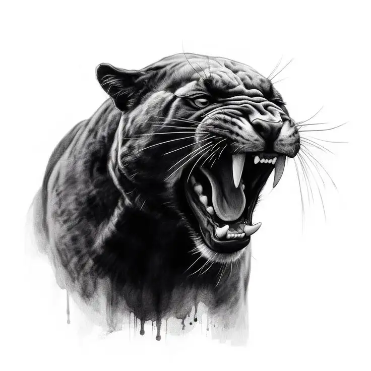 Panther Tattoo Stencil (35)