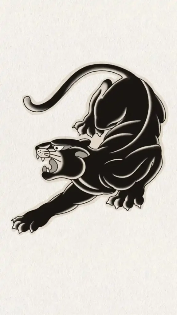 Panther Tattoo Stencil (4)