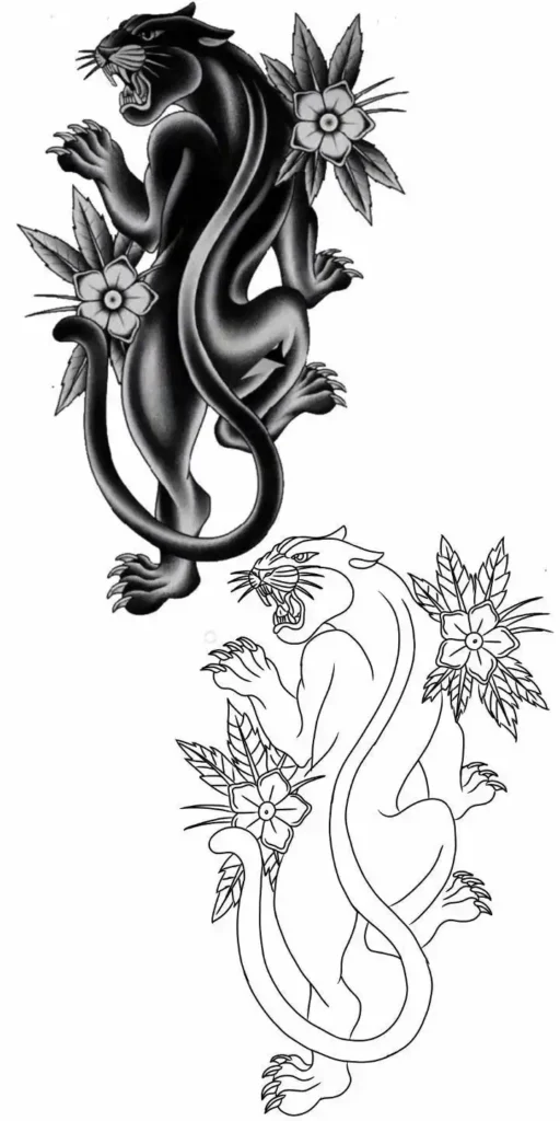 Panther Tattoo Stencil (6)