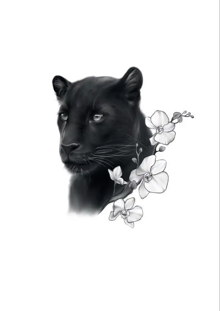 Panther Tattoo Stencil (8)