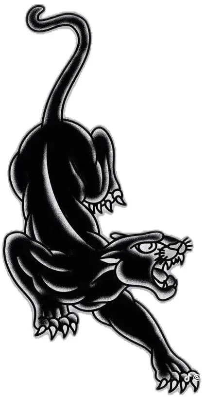 Panther Tattoo Stencil (9)