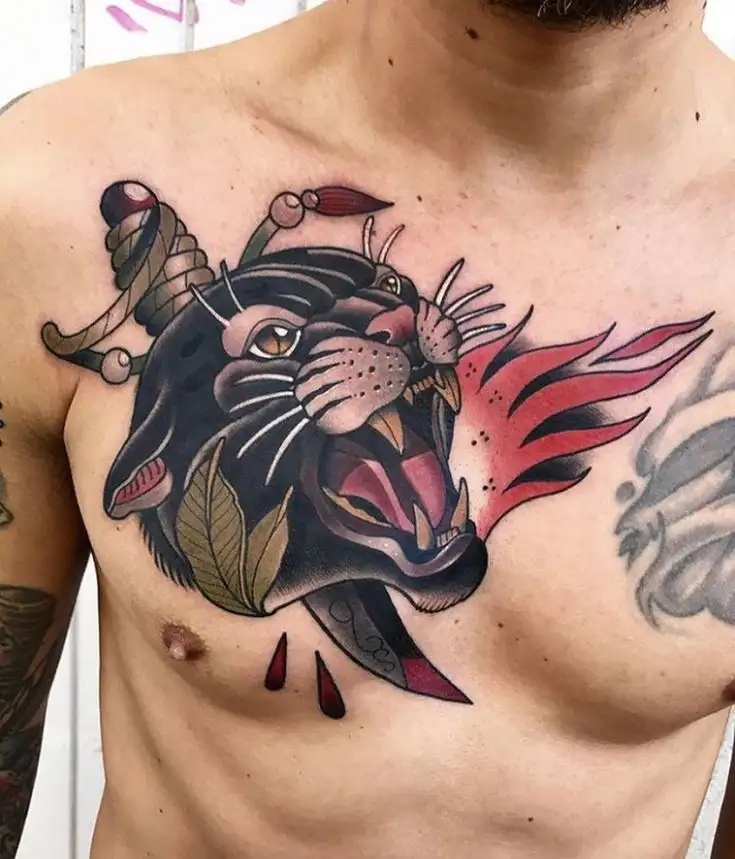 Traditional Panther Tattoo (23)