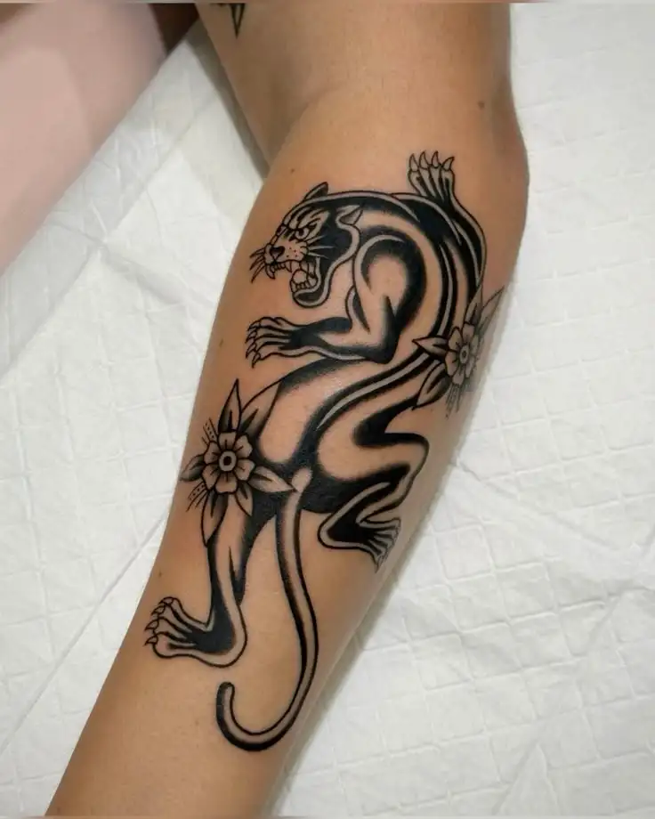 Traditional Panther Tattoo (25)