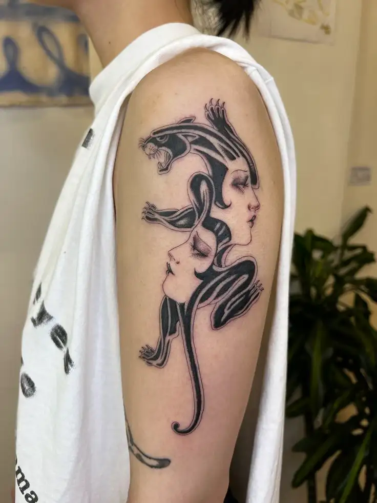 Traditional Panther Tattoo (26)