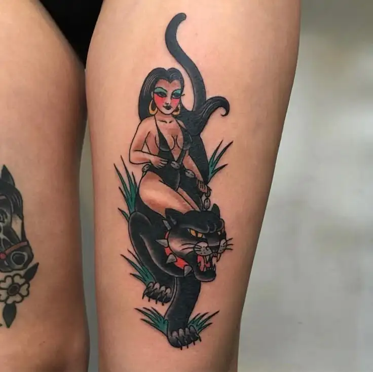 Traditional Panther Tattoo (3)