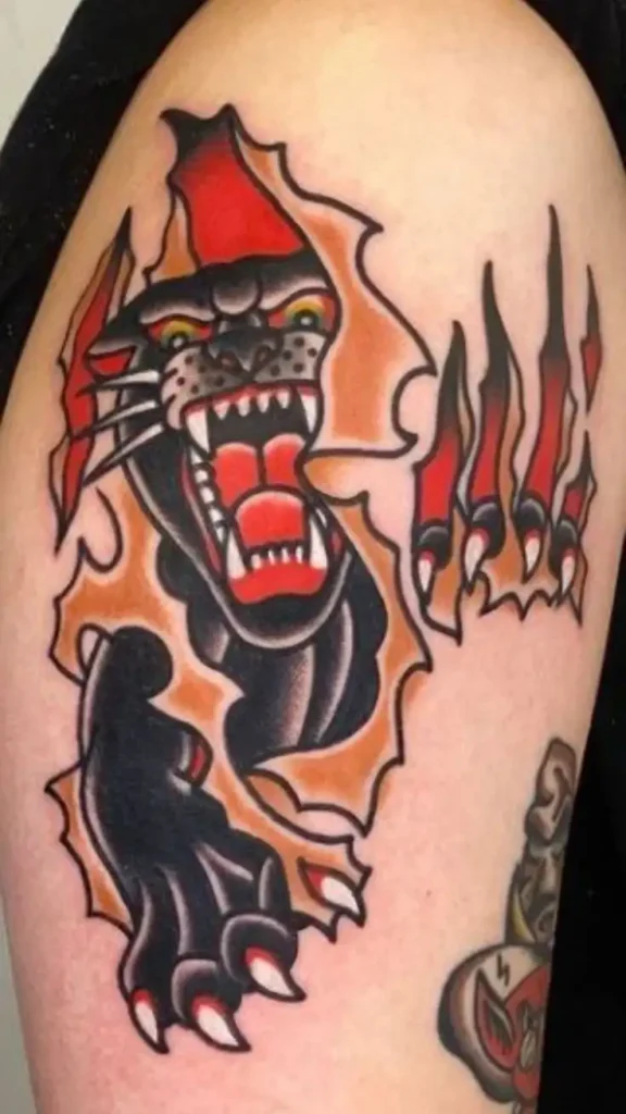 Traditional Panther Tattoo (34)