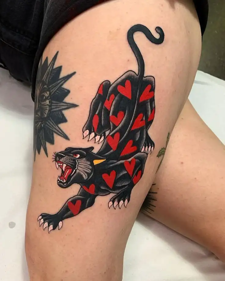 Traditional Panther Tattoo (4)