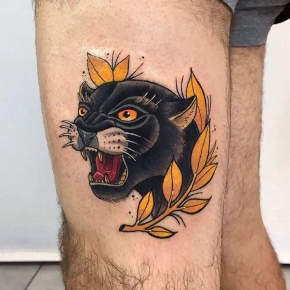 Traditional Panther Tattoo (44)