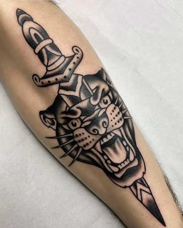 Traditional Panther Tattoo (7)