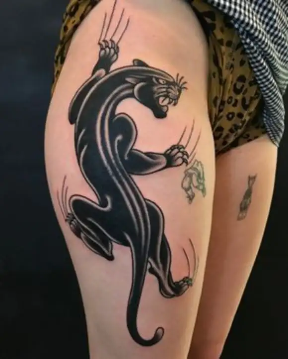 Traditional Panther Tattoo