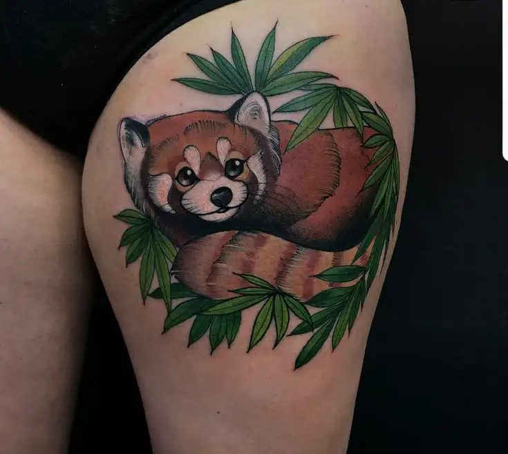 simple red panda tattoo