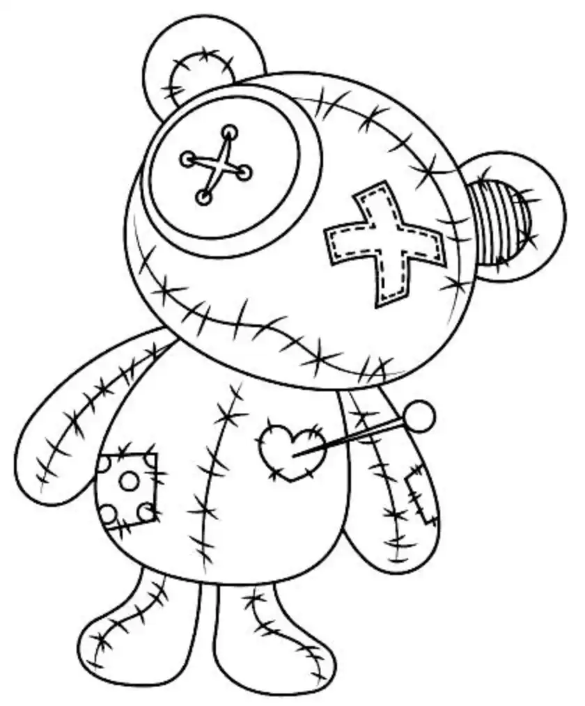 Teddy Bear Tattoo Stencil (1)