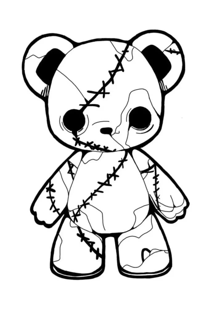 Teddy Bear Tattoo Stencil (13)