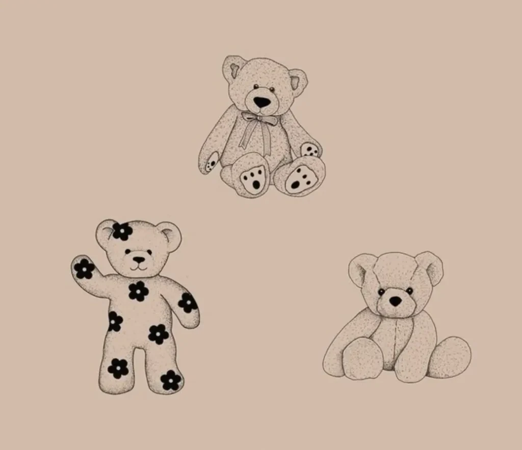 Teddy Bear Tattoo Stencil (15)