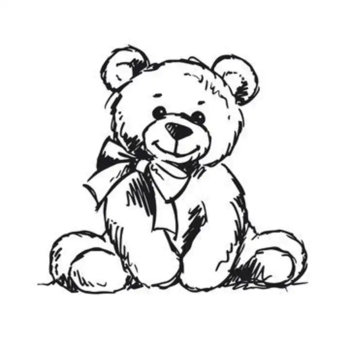 Teddy Bear Tattoo Stencil (4)