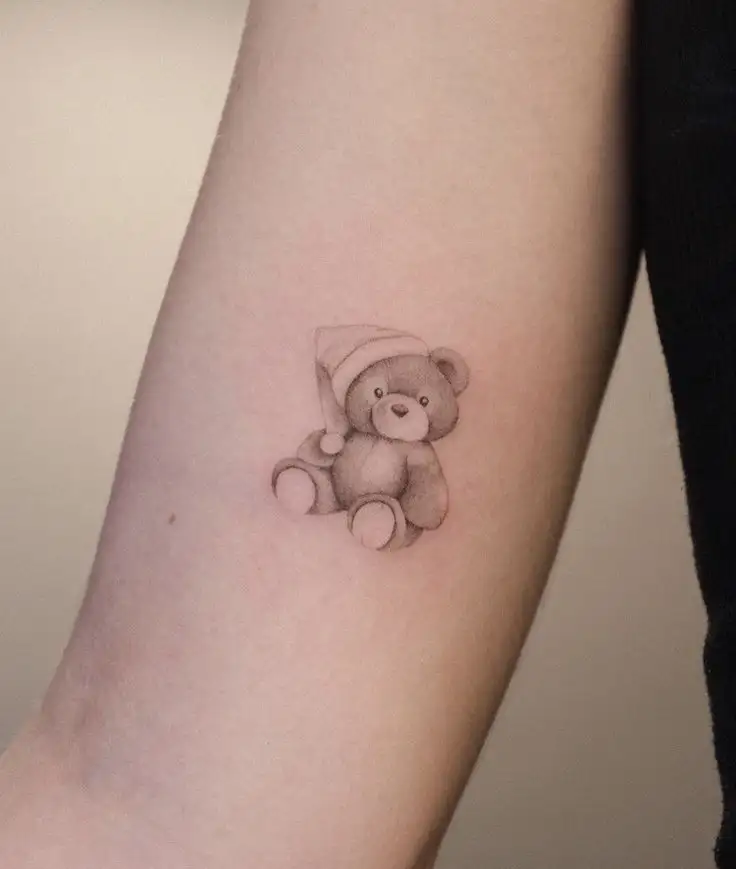 cute teddy bear tattoo small