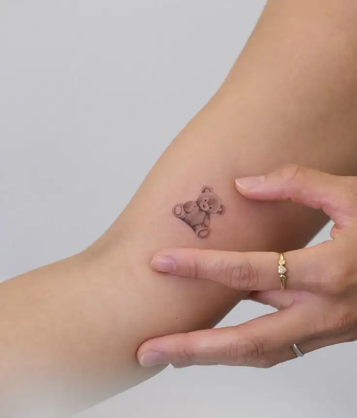 small teddy bear tattoo