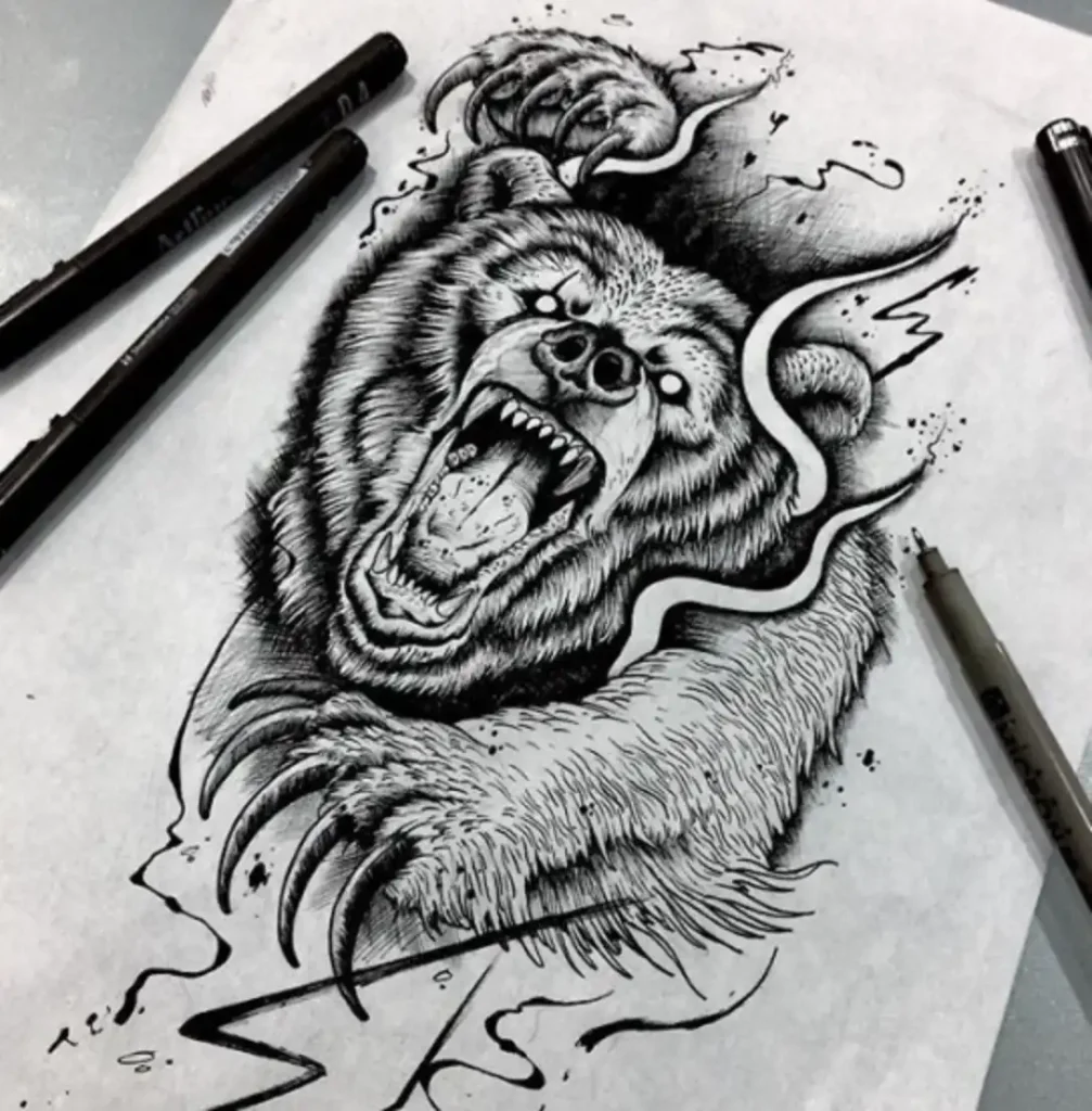 Bear Tattoo Sketch (11)