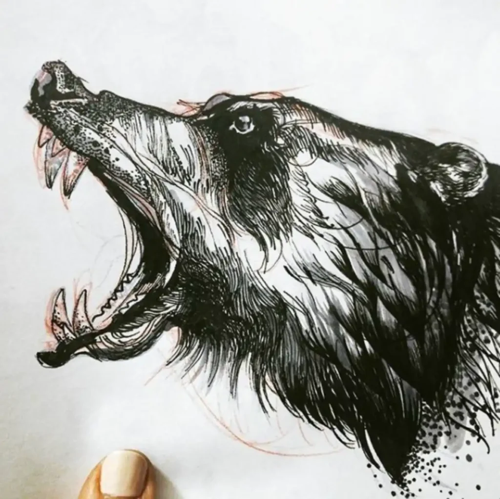 Bear Tattoo Sketch (7)