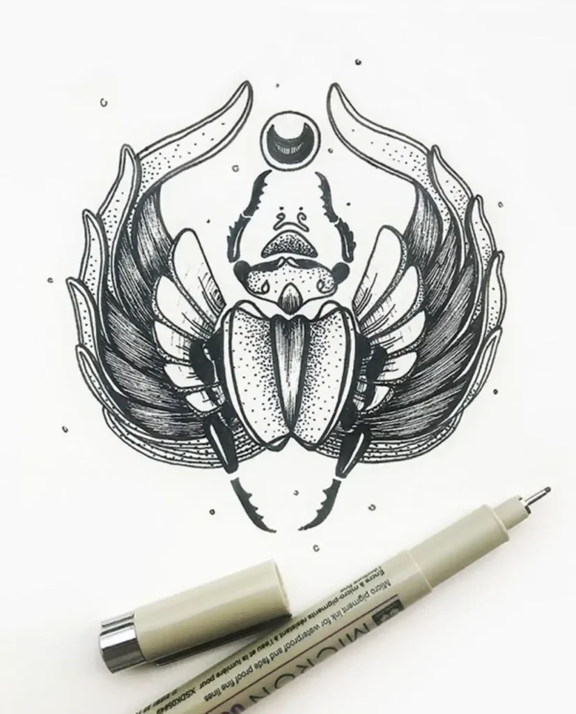 Scarab Tattoo Sketch