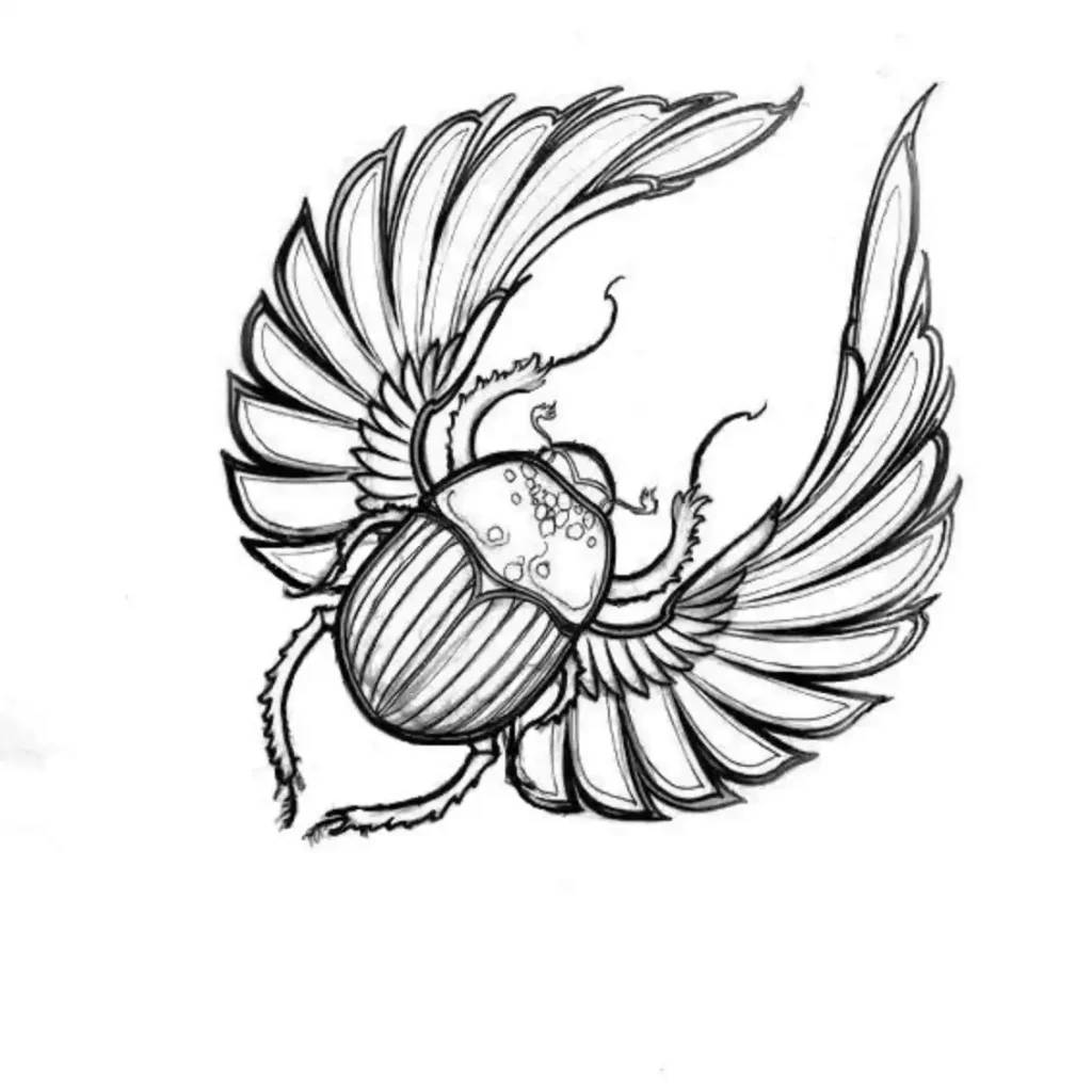 Scarab Tattoo Stencil (12)