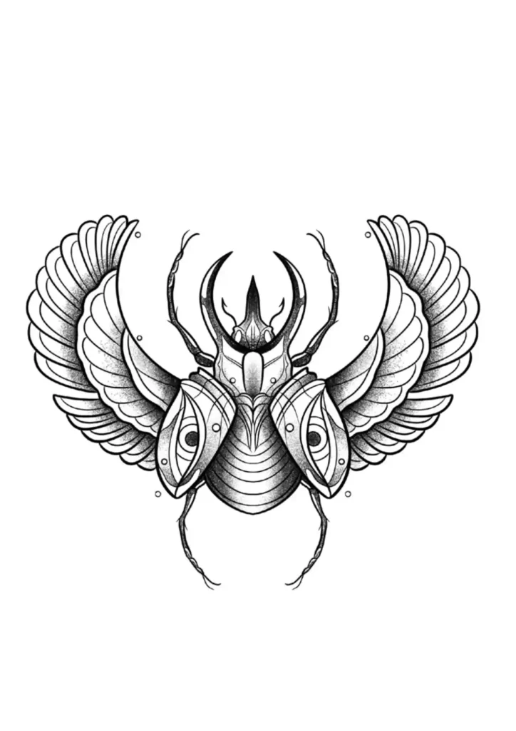 Scarab Tattoo Stencil (14)