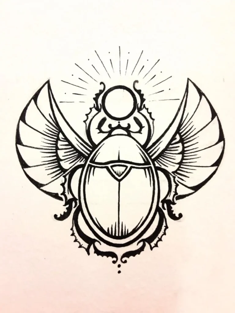 Scarab Tattoo Stencil (15)