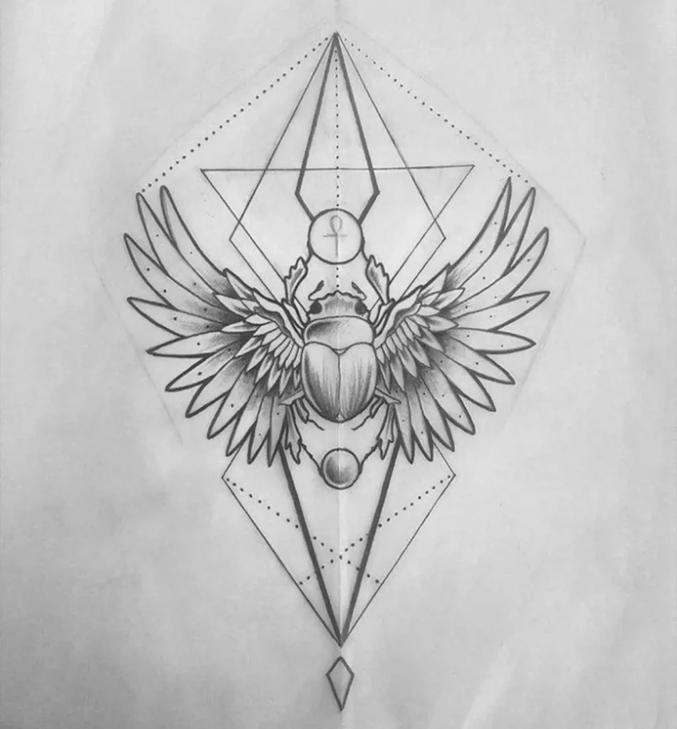 Scarab Tattoo Stencil (16)