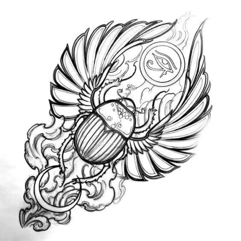 Scarab Tattoo Stencil (3)
