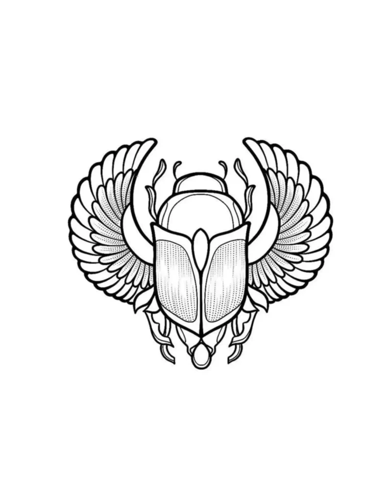 Scarab Tattoo Stencil (5)