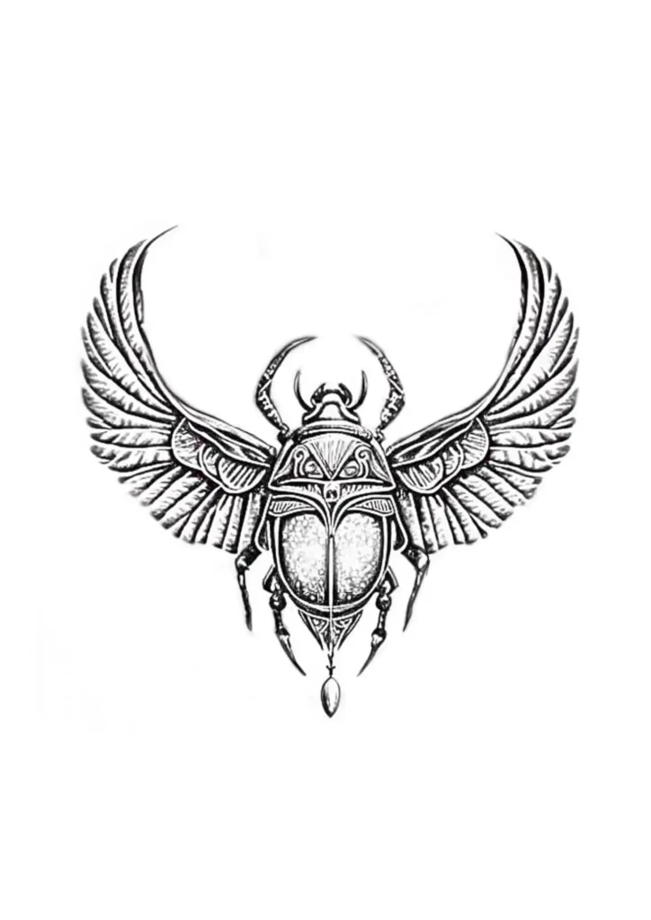 Scarab Tattoo Stencil (6)