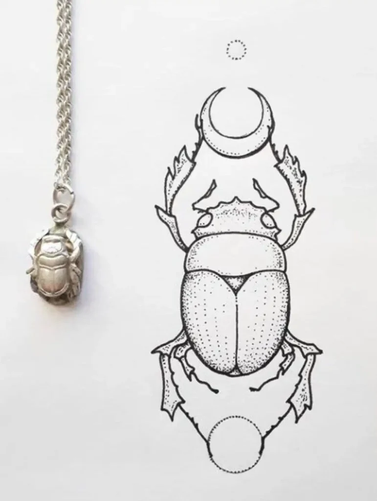 Scarab Tattoo Stencil (8)