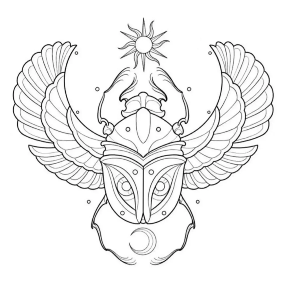 Scarab Tattoo Stencil (9)