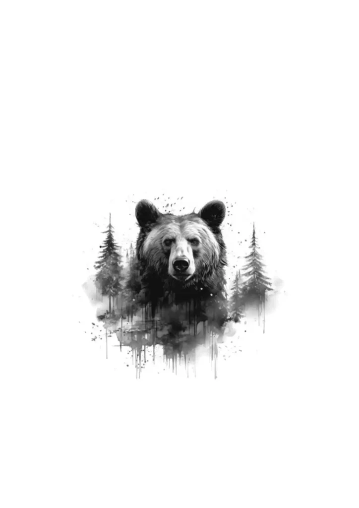 bear tattoo stencil